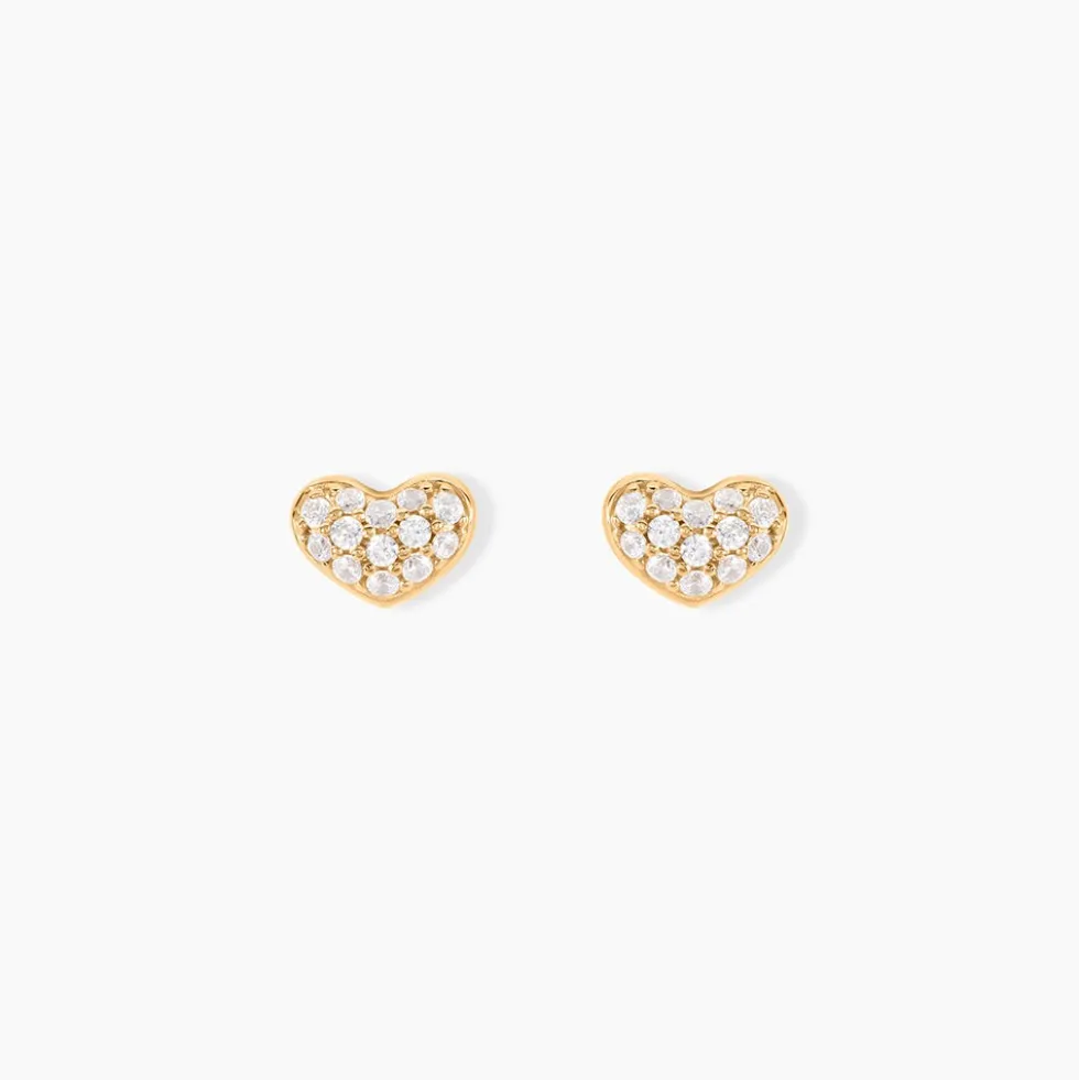 Boucles D'oreilles Puces Janice Plaqué Or Jaune Oxyde De Zirconium