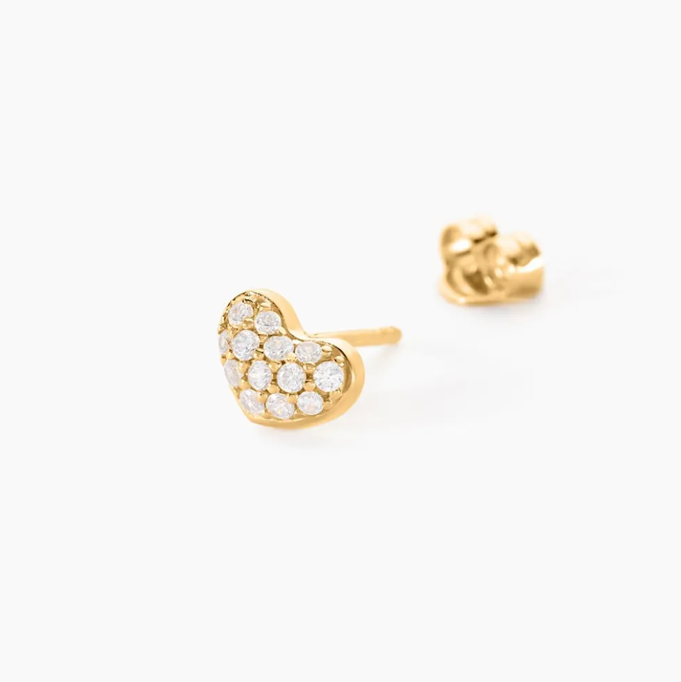 Boucles D'oreilles Puces Janice Plaqué Or Jaune Oxyde De Zirconium