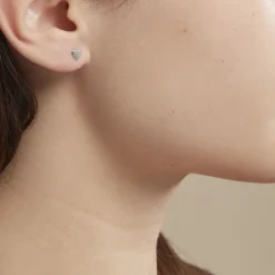 Boucles D'oreilles Puces Jeanne-françoise Argent Blanc