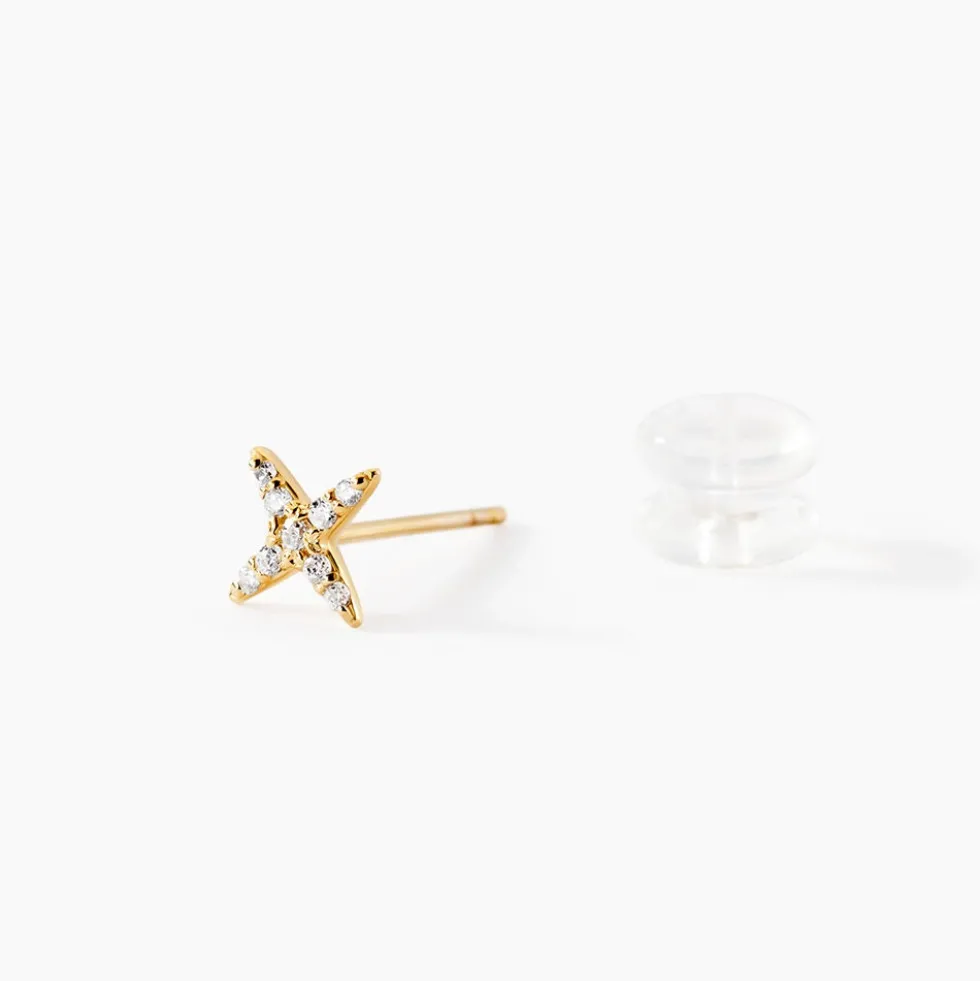 Boucles D'Oreilles Puces Julina Or Jaune Oxyde De Zirconium