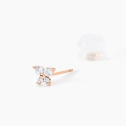 Boucles D'oreilles Puces Jemila Or Rose Oxydes De Zirconium