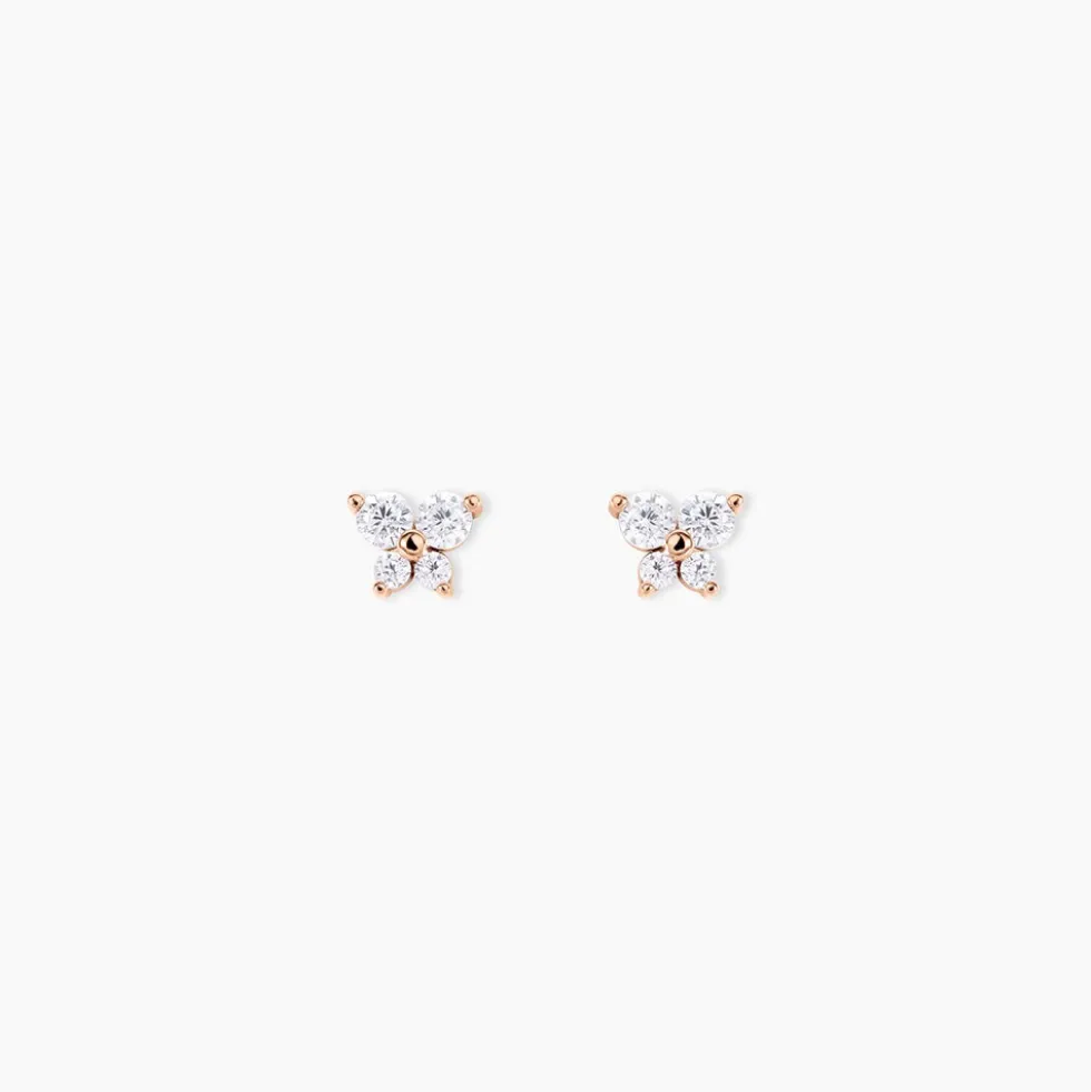 Boucles D'oreilles Puces Jemila Or Rose Oxydes De Zirconium
