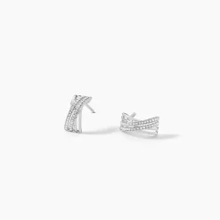 Boucles D'oreilles Puces Julianne Or Blanc Diamant