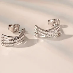 Boucles D'oreilles Puces Julianne Or Blanc Diamant