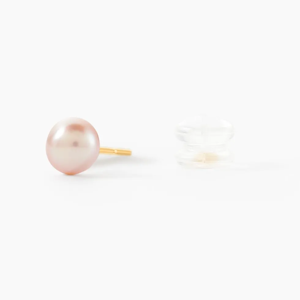 Boucles D'oreilles Puces Kesya Or Jaune Perle De Culture