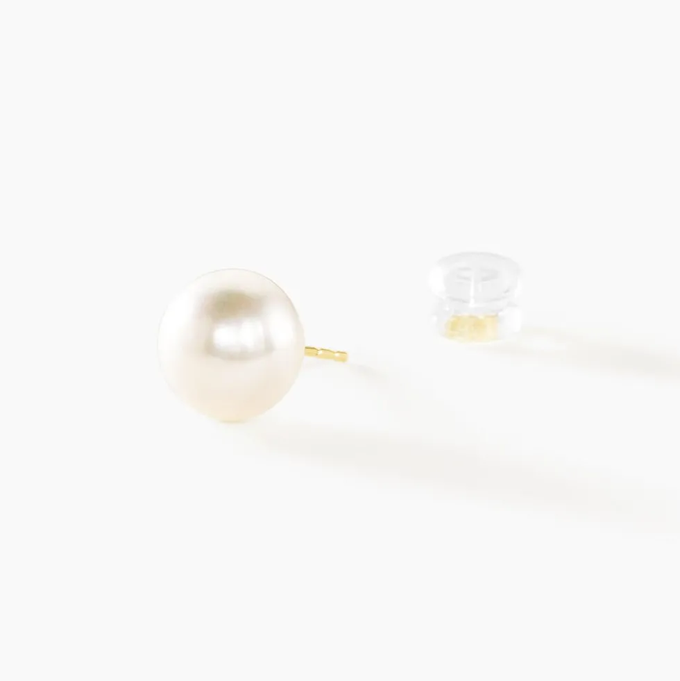 Boucles D'oreilles Puces Kesya Or Jaune Perle De Culture
