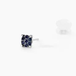 Boucles D'oreilles Puces Kate Or Blanc Saphir