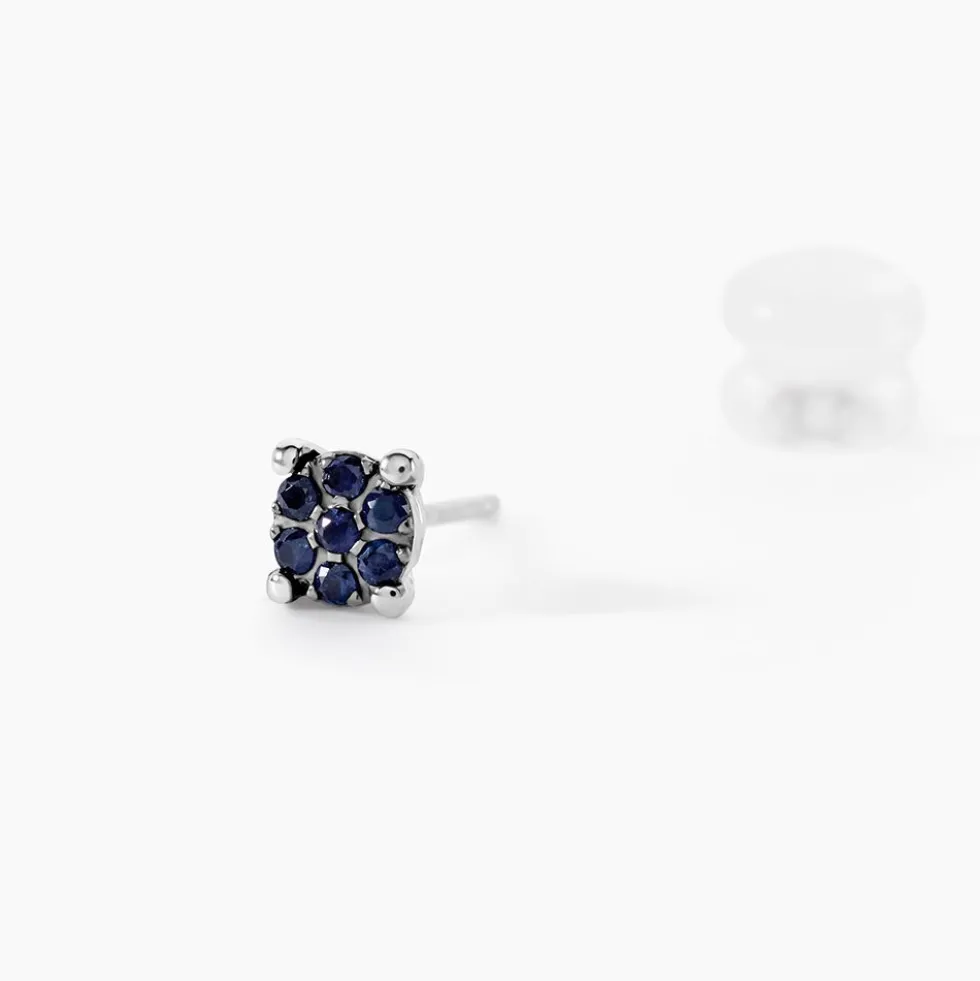 Boucles D'oreilles Puces Kate Or Blanc Saphir