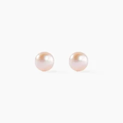 Boucles D'oreilles Puces Kesya Or Jaune Perle De Culture