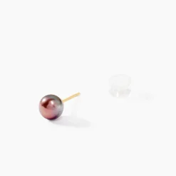 Boucles D'oreilles Puces Kesya Or Jaune Perle De Culture