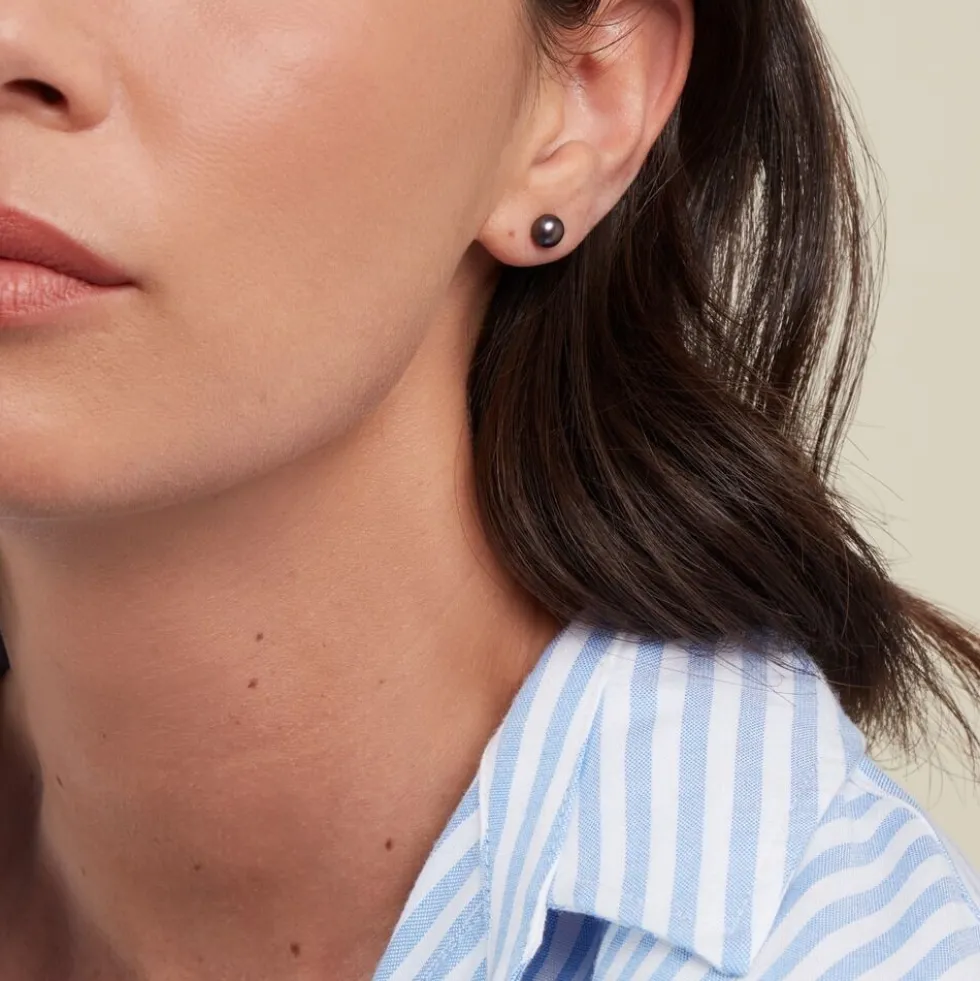 Boucles D'oreilles Puces Kesya Or Jaune Perle De Culture