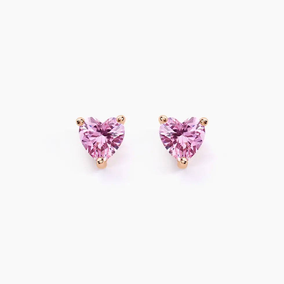 Boucles D'oreilles Puces Kelvyn Argent Rose Oxyde De Zirconium
