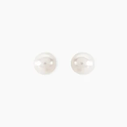 Boucles D'oreilles Puces Kesya Or Jaune Perle De Culture