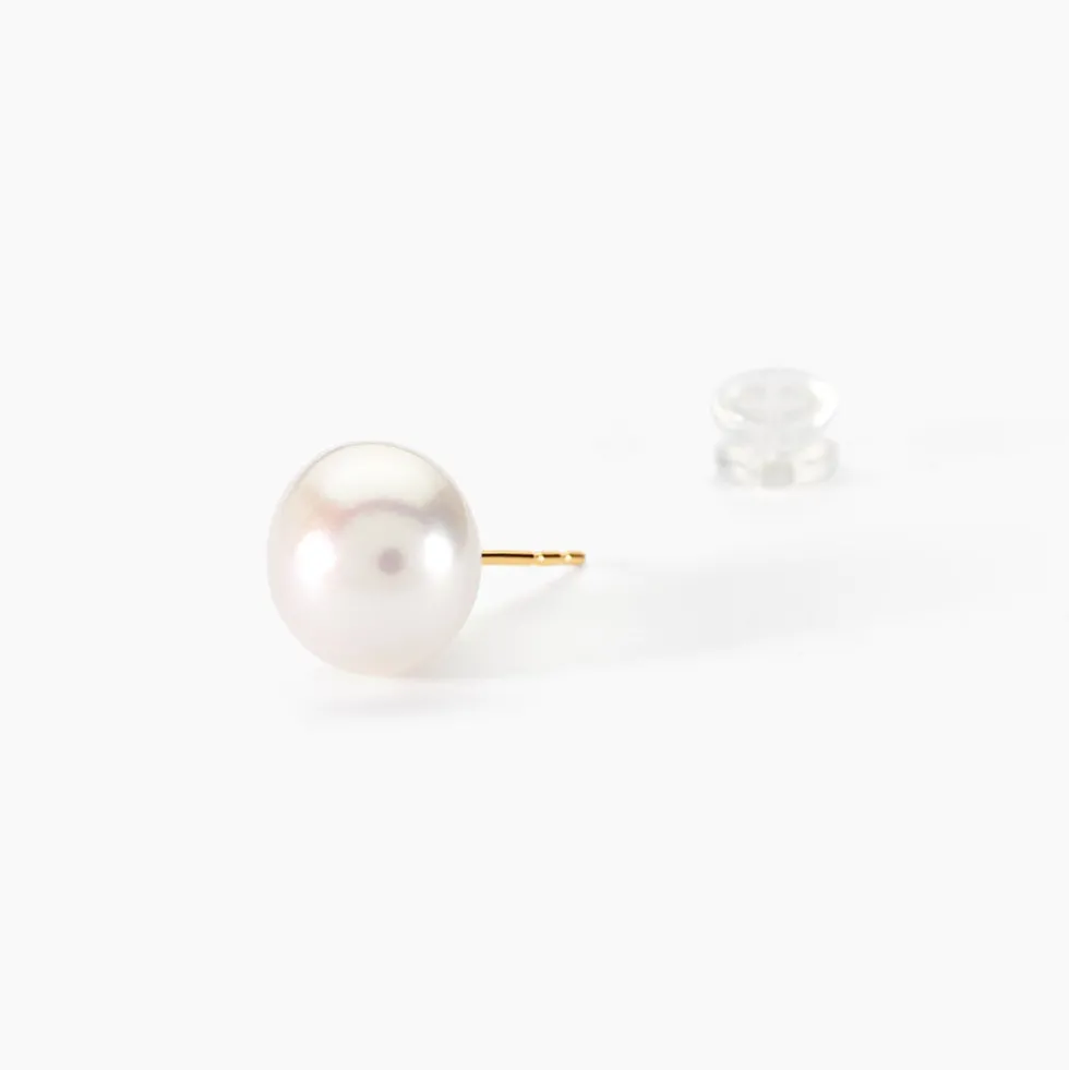 Boucles D'oreilles Puces Kesya Or Jaune Perle De Culture