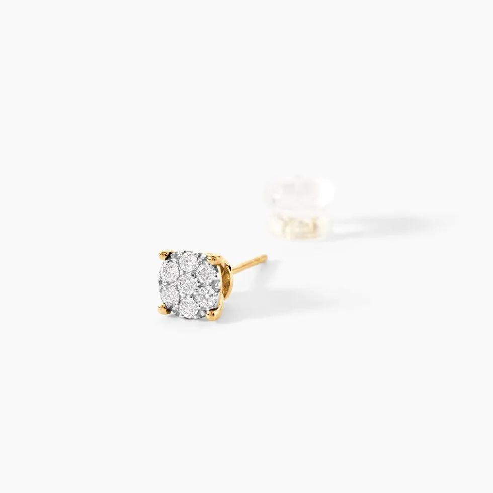 Boucles D'oreilles Puces Kate Or Jaune Diamant