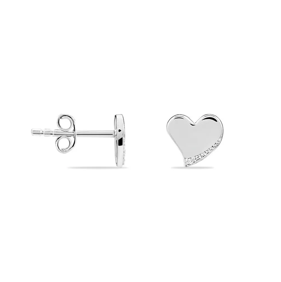 Boucles D'oreilles Puces Louane Or Blanc Diamant