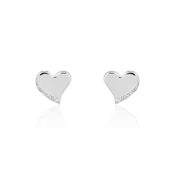 Boucles D'oreilles Puces Louane Or Blanc Diamant