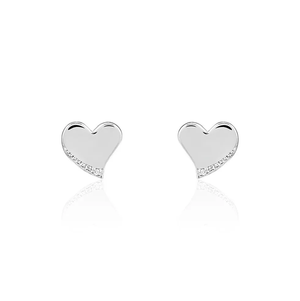 Boucles D'oreilles Puces Louane Or Blanc Diamant