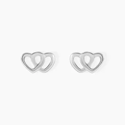 Boucles D'oreilles Puces Lehinaae Argent Blanc