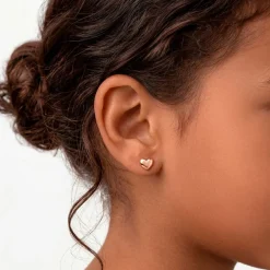 Boucles D'oreilles Puces Lison Or Rose