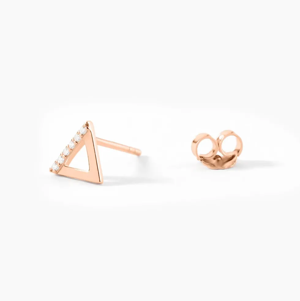 Boucles D'oreilles Puces Lorena Argent Rose Oxyde De Zirconium