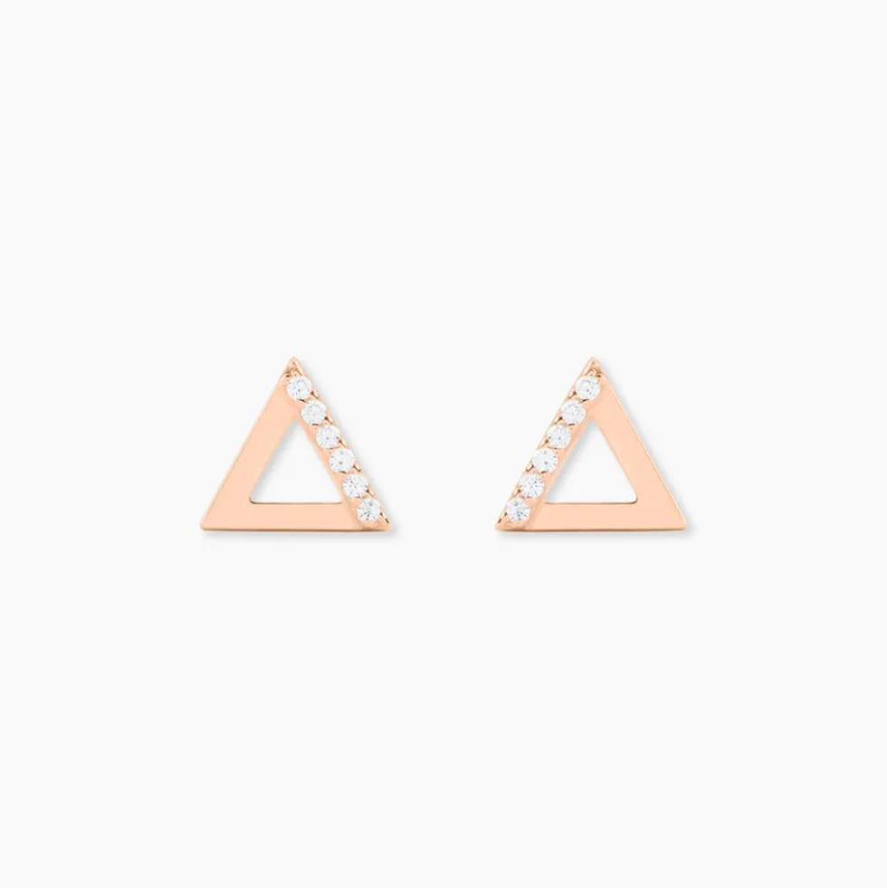 Boucles D'oreilles Puces Lorena Argent Rose Oxyde De Zirconium