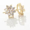 Boucles D'oreilles Puces Lisea Plaqué Or Oxydes De Zirconium