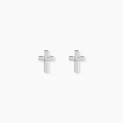 Boucles D'oreilles Puces Laurice Argent Blanc Oxyde De Zirconium