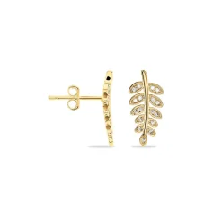 Boucles D'oreilles Puces Luz Plaqué Or Jaune Oxyde De Zirconium