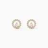 Boucles D'oreilles Puces Lila Plaqué Or Jaune Oxyde De Zirconium