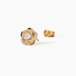Boucles D'Oreilles Puces Moisette Plaqué Or Jaune Oxyde De Zirconium