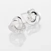 Boucles D'oreilles Puces Mastrona Or Blanc Diamant