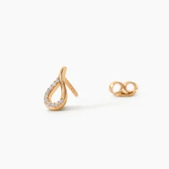Boucles D'Oreilles Puces Monia Plaqué Or Jaune Oxyde De Zirconium