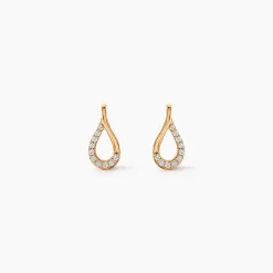Boucles D'Oreilles Puces Monia Plaqué Or Jaune Oxyde De Zirconium
