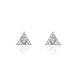 Boucles D'oreilles Puces Mathilde Argent Blanc Oxyde De Zirconium