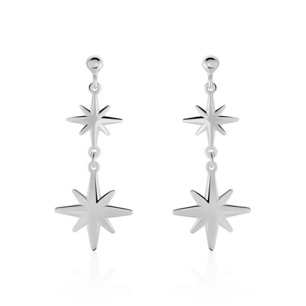 Boucles D'oreilles Puces Malhaut Argent Blanc