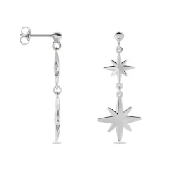 Boucles D'oreilles Puces Malhaut Argent Blanc