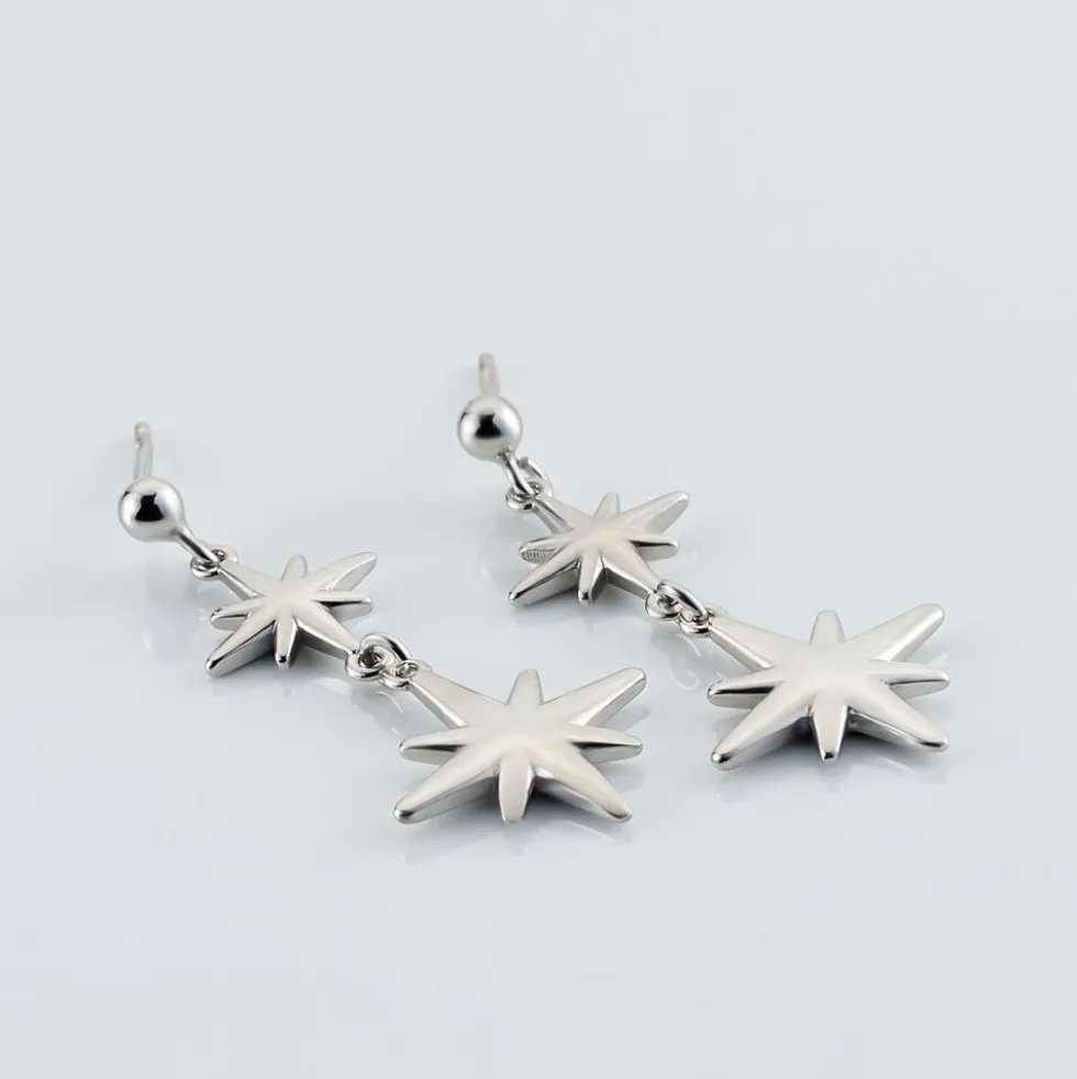 Boucles D'oreilles Puces Malhaut Argent Blanc