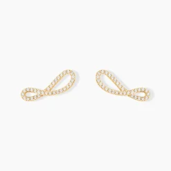 Boucles D'oreilles Puces Marlie Plaqué Or Jaune Oxyde De Zirconium