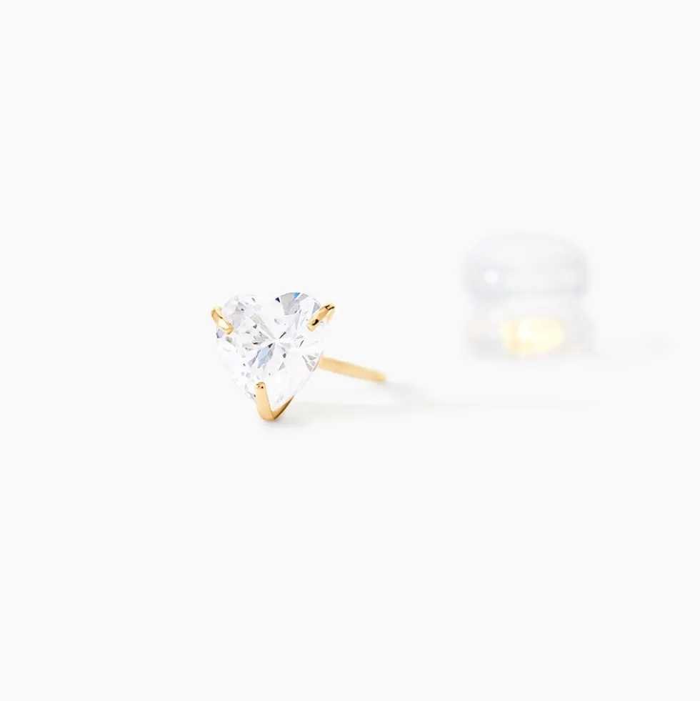 Boucles D'oreilles Puces Or Jaune Salona Oxyde De Zirconium
