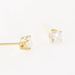 Boucles D'oreilles Puces Or Jaune Victoria Diamants