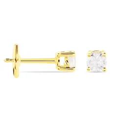 Boucles D'oreilles Puces Or Jaune Victoria Diamants