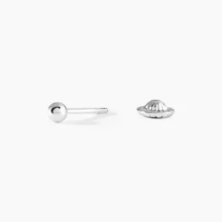 Boucles D'oreilles Puces Or Blanc Fidelia
