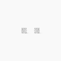 Boucles D'oreilles Puces One Or Jaune Diamants