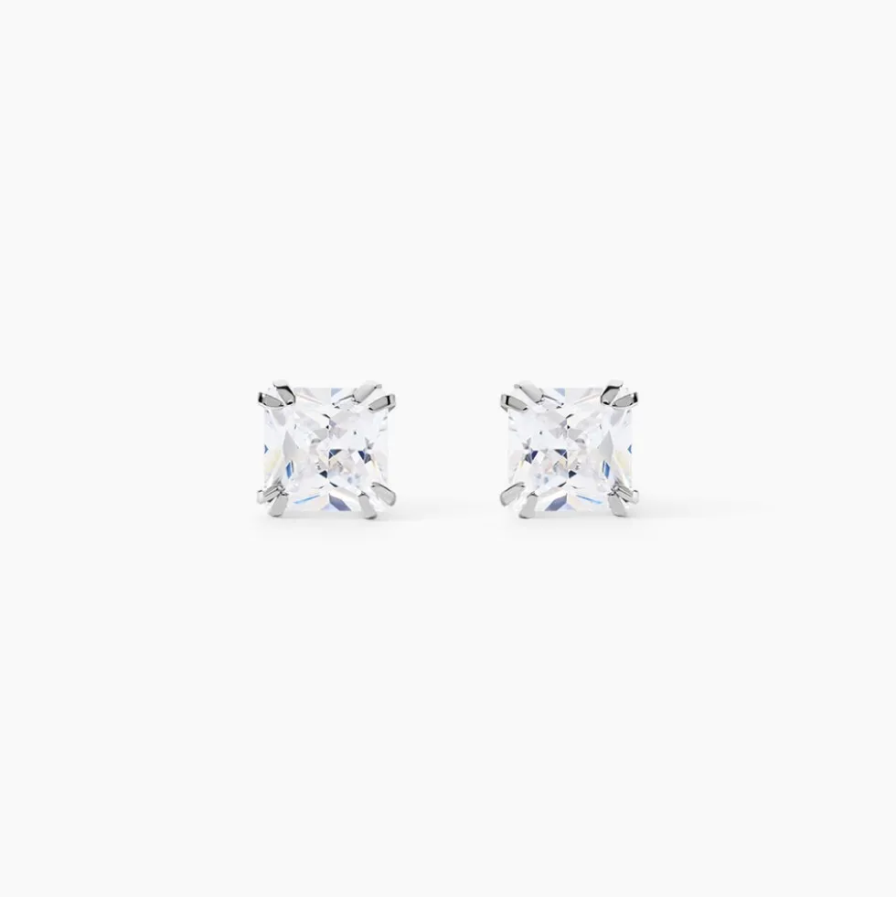 Boucles D'oreilles Puces Or Blanc Doreen Oxydes De Zirconium