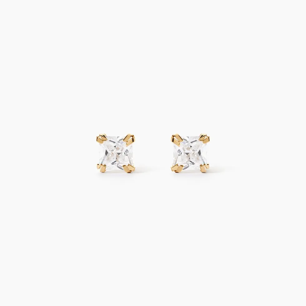 Boucles D'oreilles Puces Or Jaune Doreen Oxydes De Zirconium