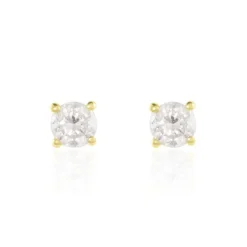 Boucles D'oreilles Puces Or Jaune Victoria Diamants