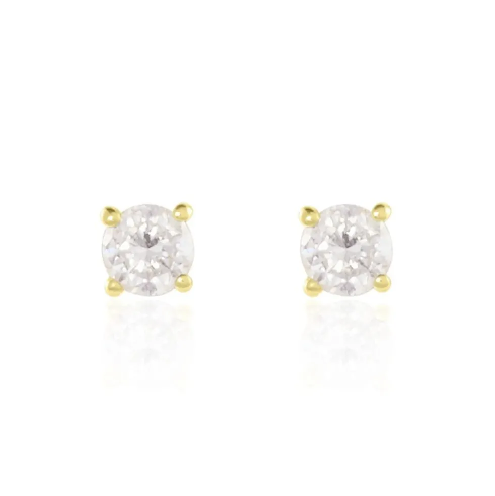 Boucles D'oreilles Puces Or Jaune Victoria Diamants