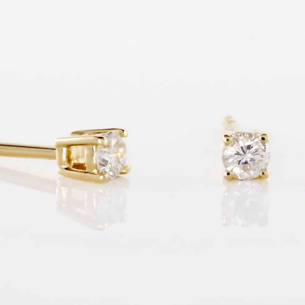 Boucles D'oreilles Puces Or Jaune Victoria Diamants