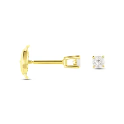 Boucles D'oreilles Puces Or Jaune Victoria Diamants